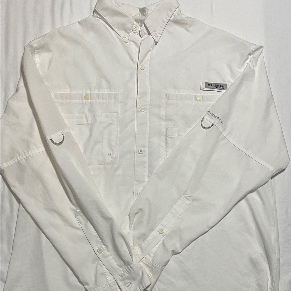 Columbia Men's Classic White Button-Down Shirt
